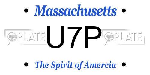U7P Massachusetts License Plate