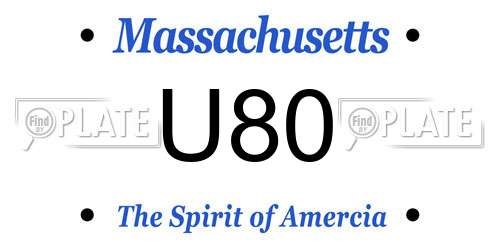 U80 Massachusetts License Plate