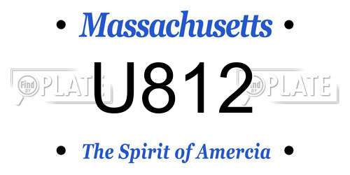 U812 Massachusetts License Plate