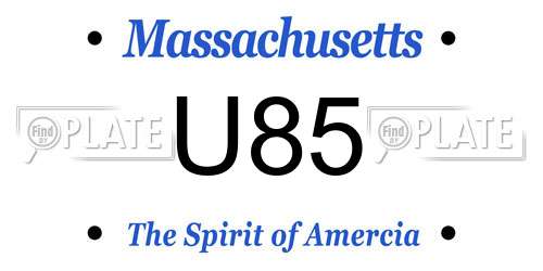 U85 Massachusetts License Plate