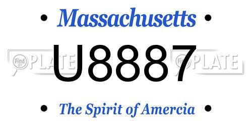 U8887 Massachusetts License Plate