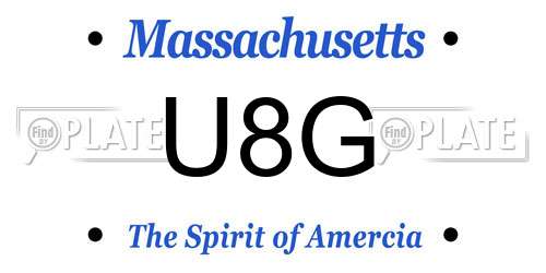 U8G Massachusetts License Plate