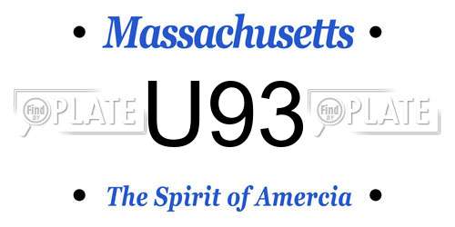 U93 Massachusetts License Plate