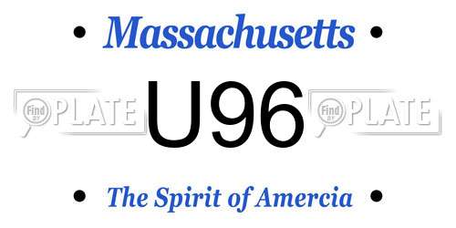 U96 Massachusetts License Plate