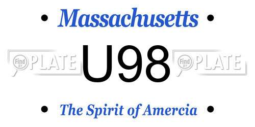 U98 Massachusetts License Plate