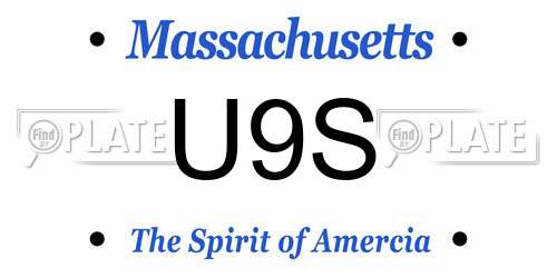 U9S Massachusetts License Plate