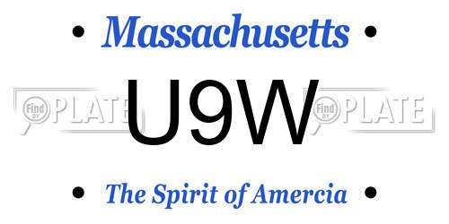 U9W Massachusetts License Plate
