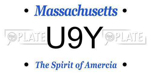 U9Y Massachusetts License Plate