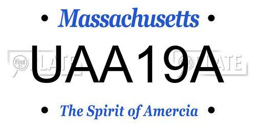 UAA19A Massachusetts License Plate