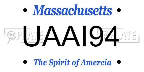 UAAI94 Massachusetts License Plate