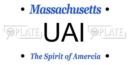 UAI Massachusetts License Plate