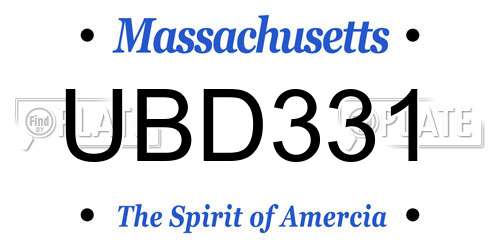 UBD331 Massachusetts License Plate