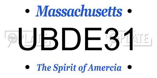 UBDE31 Massachusetts License Plate