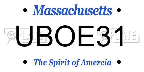 UBOE31 Massachusetts License Plate