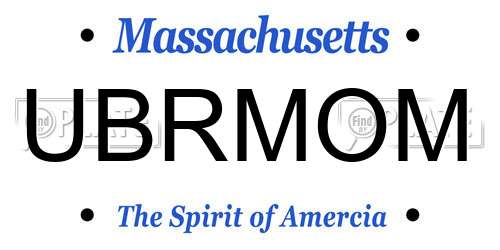 UBRMOM Massachusetts License Plate