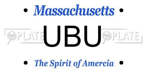 UBU Massachusetts License Plate