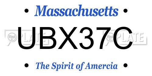 UBX37C Massachusetts License Plate