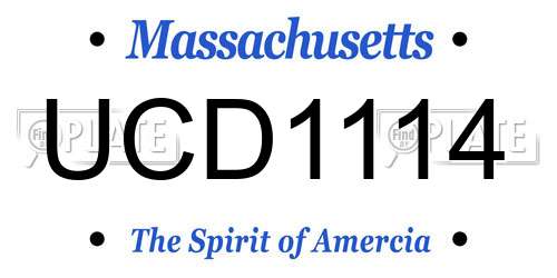 UCD1114 Massachusetts License Plate