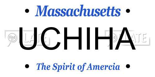 UCHIHA Massachusetts License Plate