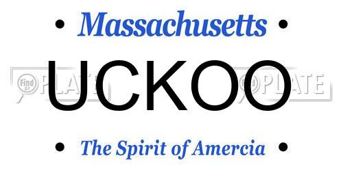 UCKOO Massachusetts License Plate