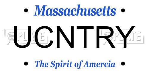 UCNTRY Massachusetts License Plate