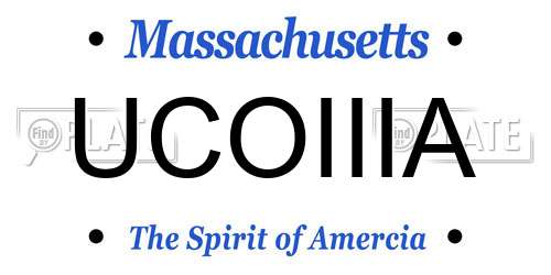 UCOIIIA Massachusetts License Plate
