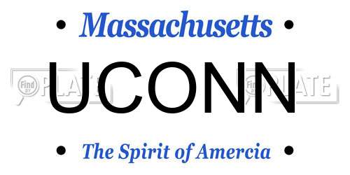 UCONN Massachusetts License Plate