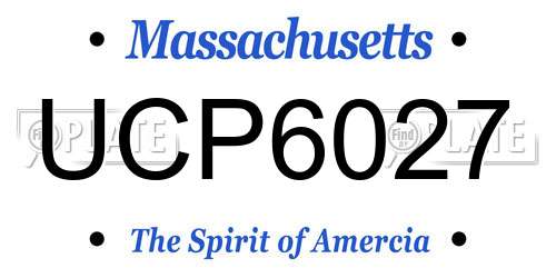 UCP6027 Massachusetts License Plate