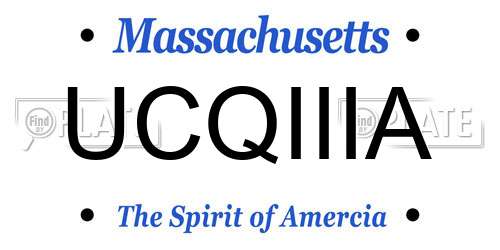 UCQIIIA Massachusetts License Plate
