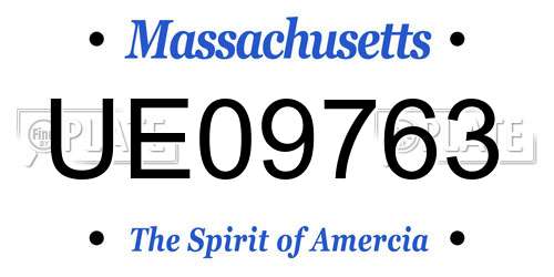 UE09763 Massachusetts License Plate