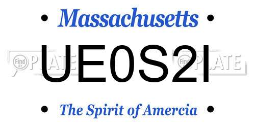UE0S2I Massachusetts License Plate