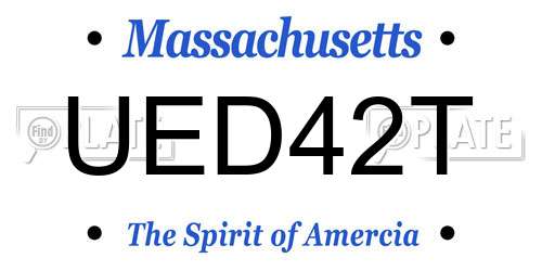 UED42T Massachusetts License Plate