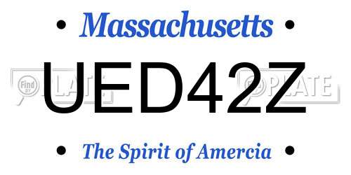 UED42Z Massachusetts License Plate