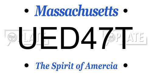 UED47T Massachusetts License Plate