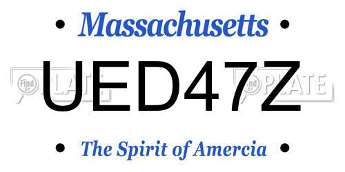 UED47Z Massachusetts License Plate