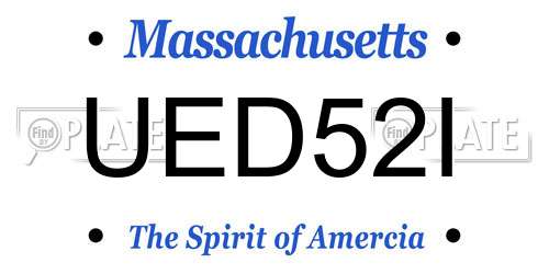 UED52I Massachusetts License Plate