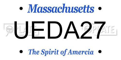 UEDA27 Massachusetts License Plate