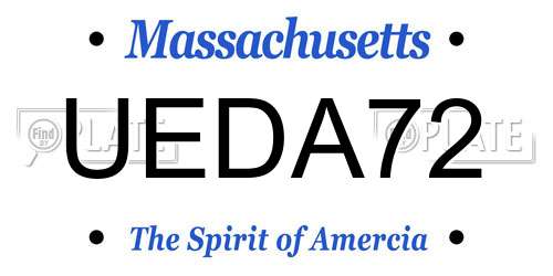 UEDA72 Massachusetts License Plate