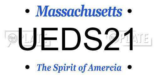 UEDS21 Massachusetts License Plate