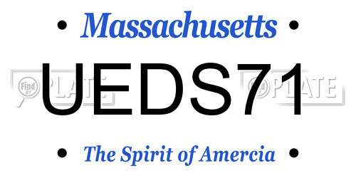 UEDS71 Massachusetts License Plate