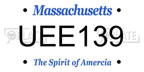 UEE139 Massachusetts License Plate