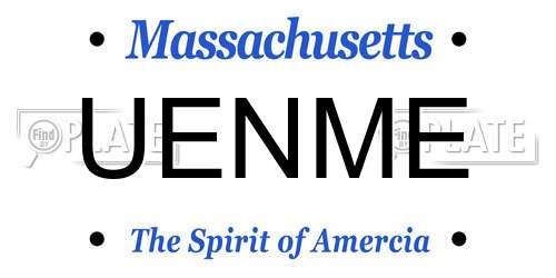 UENME Massachusetts License Plate