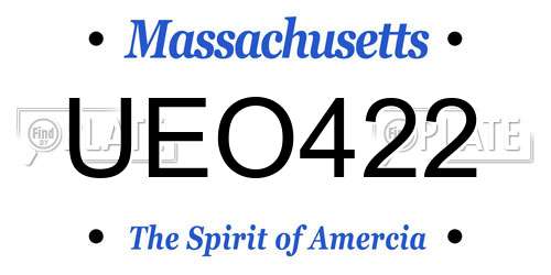 UEO422 Massachusetts License Plate