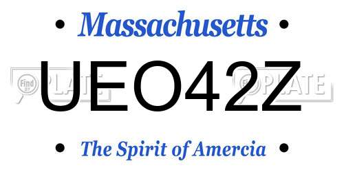 UEO42Z Massachusetts License Plate