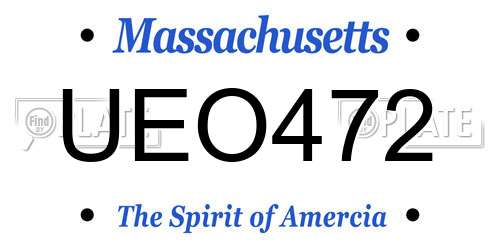 UEO472 Massachusetts License Plate