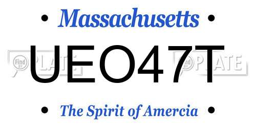 UEO47T Massachusetts License Plate