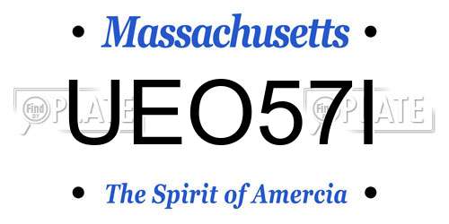 UEO57I Massachusetts License Plate