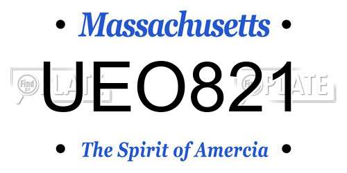 UEO821 Massachusetts License Plate