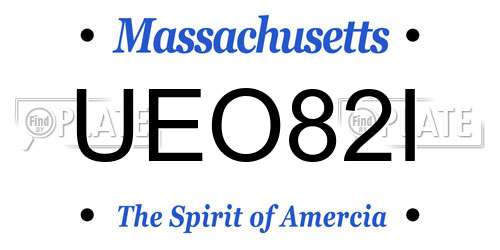 UEO82I Massachusetts License Plate