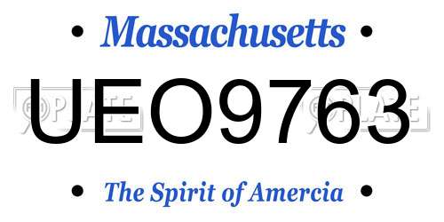 UEO9763 Massachusetts License Plate